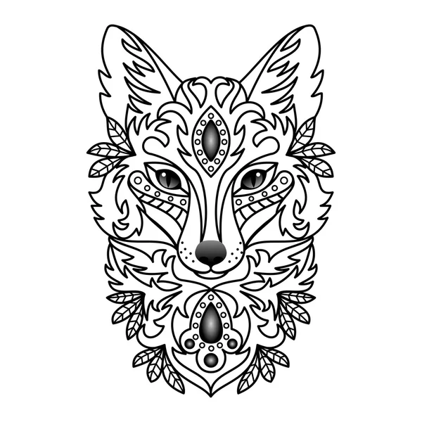 Zorro blanco ornamental — Vector de stock