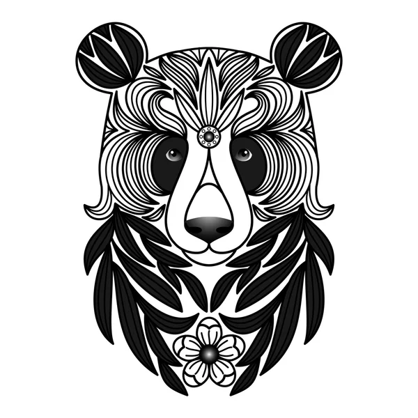 Tato hitam dan putih panda Stok Ilustrasi 