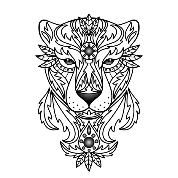 Decoratieve witte Panther — Stockvector