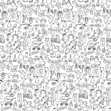 Sorunsuz elle çizilmiş doodle bebek modeli