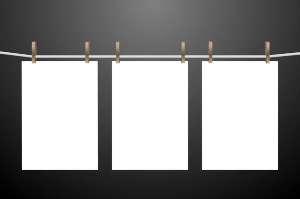 Ensemble de papiers suspendus — Image vectorielle
