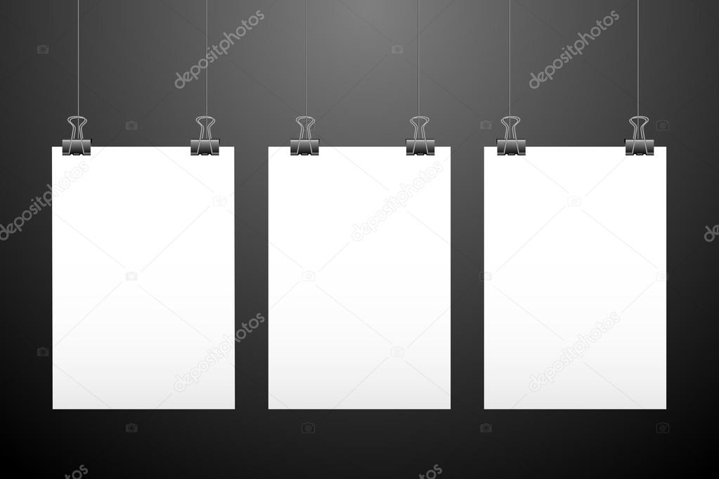 Set of hanging papers
