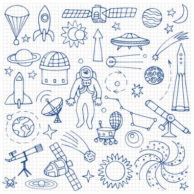 Kare kağıt alanı öğelerinde doodle