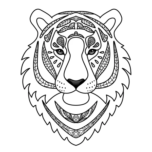 Tigre blanc ornemental — Image vectorielle