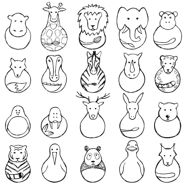 Desenho de crianças de brinquedos animais — Vetor de Stock