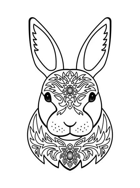 Conejo blanco ornamental — Vector de stock