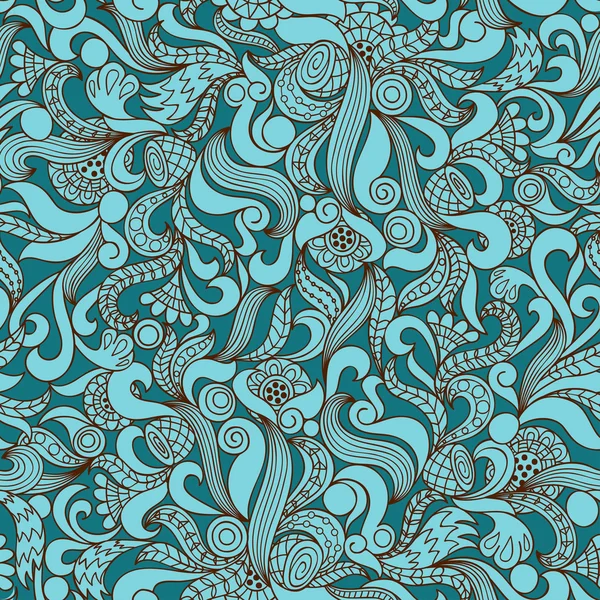 Бесшовный цветовой узор с абстрактными декоративными волнами — стоковый вектор