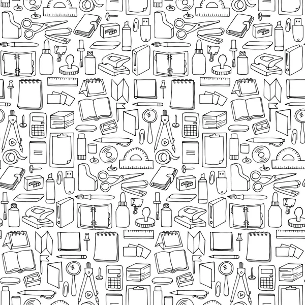 Ручной рисунок Office seamless pattern — стоковый вектор