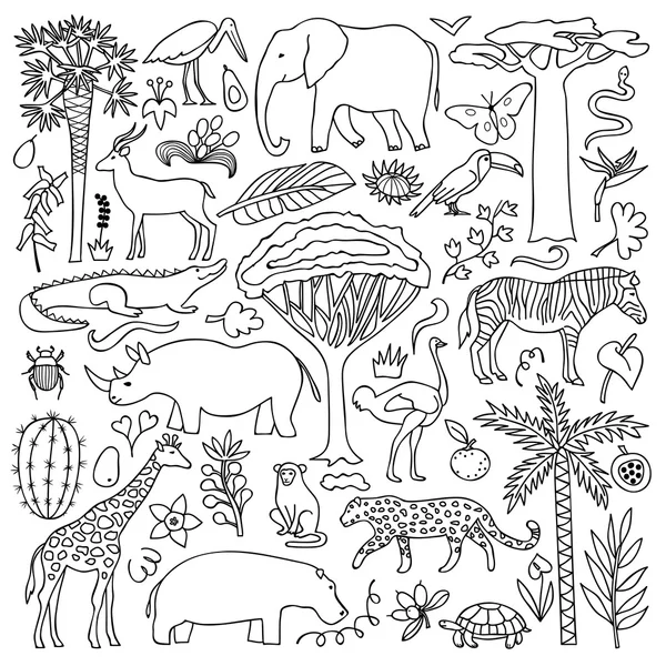 Hand drawn Africa Set — Stock Vector