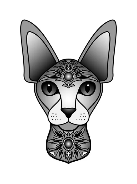 Decoratieve zwarte kat — Stockvector