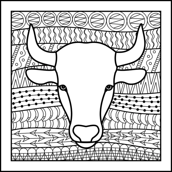 Signo del zodiaco chino Bull — Vector de stock