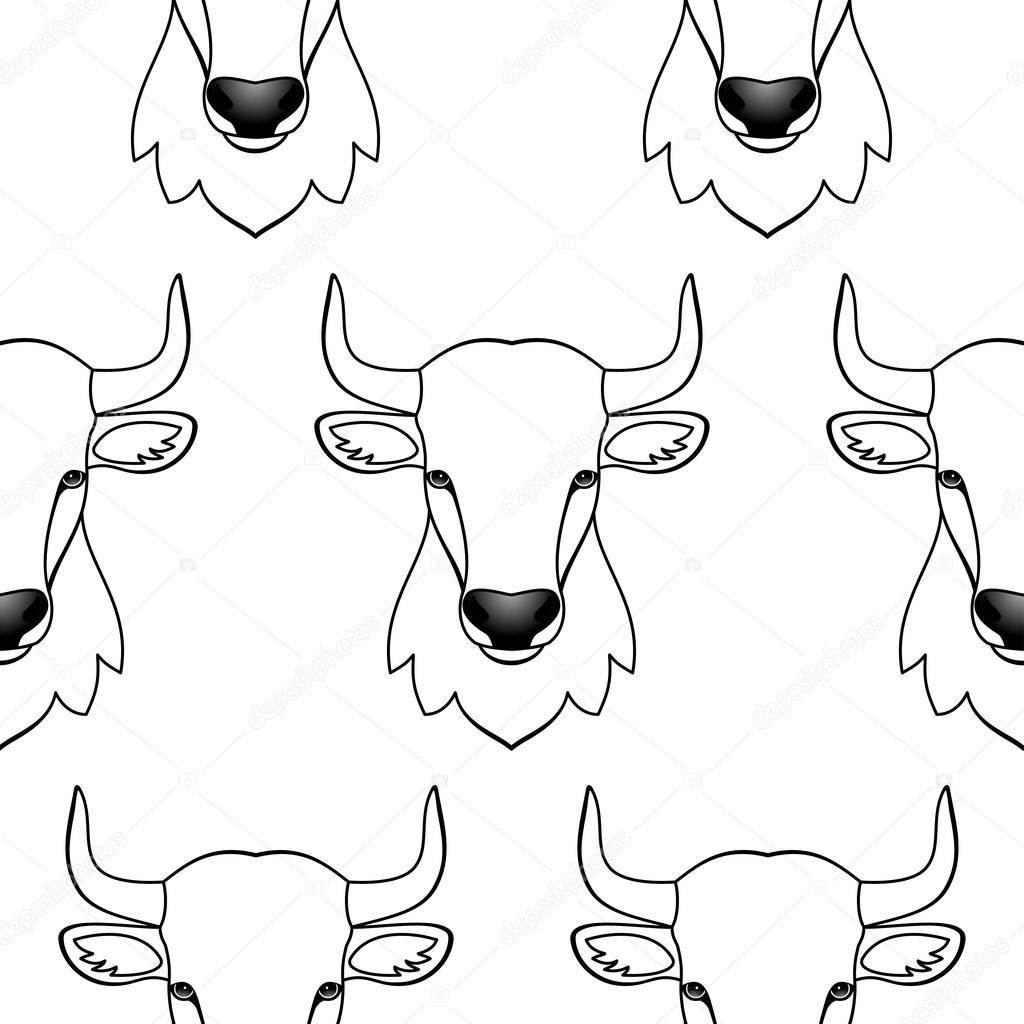 Bull seamless pattern