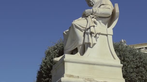 Statue en marbre philosophe grec Platon — Video