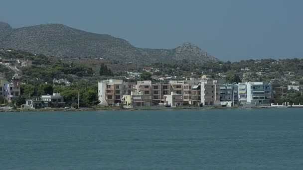 在希腊岛的海岸上的视图 — 图库视频影像