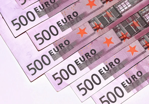 Billetes en euros, quinientos, primer plano —  Fotos de Stock