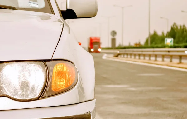 Sport car on a highway — Stock Photo, Image