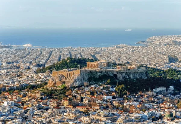 Vista del monte Acrópolis en Grecia — Foto de Stock