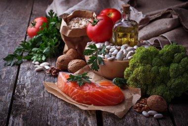 Kalp için sağlıklı gıda kavramı 