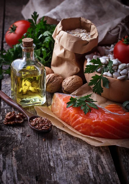 Cholesterol diet, healthy food for heart — Stock Photo, Image