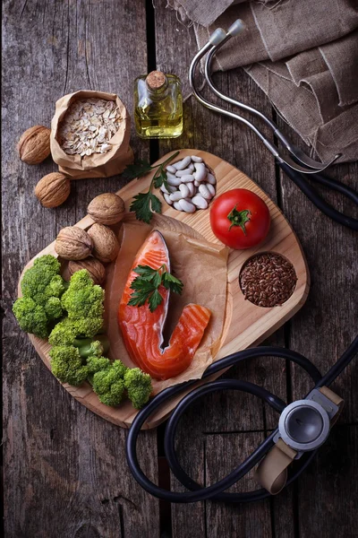 Cholesterol dieet, gezonde voeding voor het hart — Stockfoto