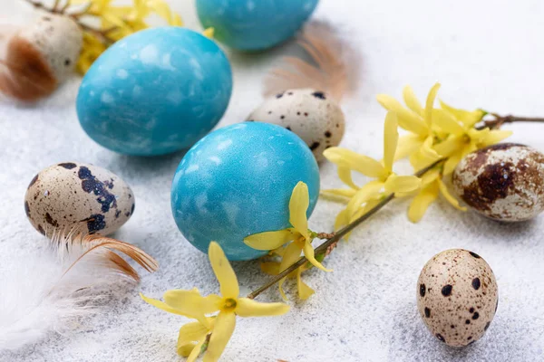 Uova di Pasqua in colore blu — Foto Stock