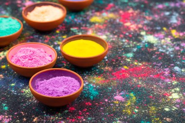 Holi renk festivali için Gulal pigmentleri