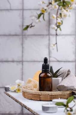 Serumla birlikte bir şişe. Doğal Kozmetik