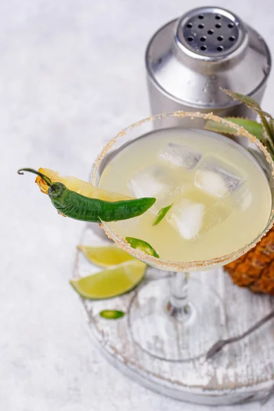 Margarita with pineapple and jalapeno — Stock Photo, Image