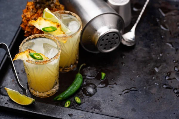 Margarita with pineapple and jalapeno — Stock Photo, Image