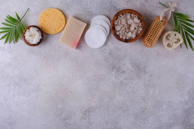 Yeniden kullanılabilir cilt aksesuarları. Sıfır atık sürdürülebilir yaşam tarzı kavramı