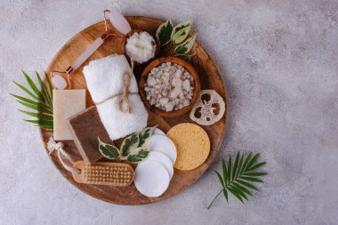 Yeniden kullanılabilir cilt aksesuarları. Sıfır atık sürdürülebilir yaşam tarzı kavramı