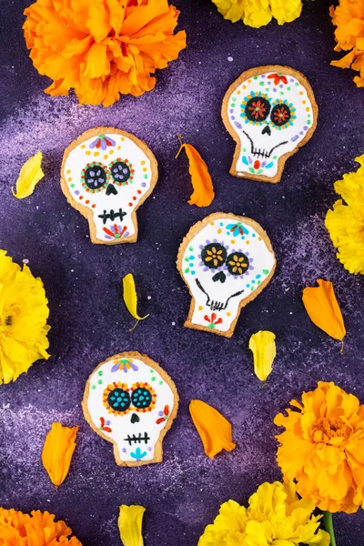 Day of the Dead sütik alakú cukor koponya. — Stock Fotó