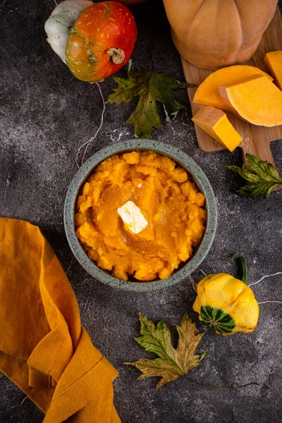 Pumpkin porridge. Traditional autumn dish — Stock Photo, Image