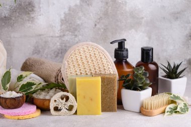 Yeniden kullanılabilir cilt aksesuarları. Sıfır atık sürdürülebilir yaşam tarzı kavramı