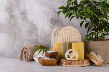 Yeniden kullanılabilir cilt aksesuarları. Sıfır atık sürdürülebilir yaşam tarzı kavramı