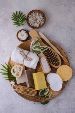 Yeniden kullanılabilir cilt aksesuarları. Sıfır atık sürdürülebilir yaşam tarzı kavramı