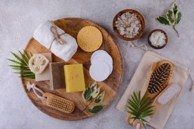 Yeniden kullanılabilir cilt aksesuarları. Sıfır atık sürdürülebilir yaşam tarzı kavramı