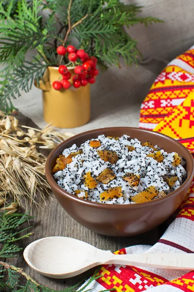 Kutia - traditional Christmas sweet meal in Ukraine, Belarus and — Stock Photo, Image