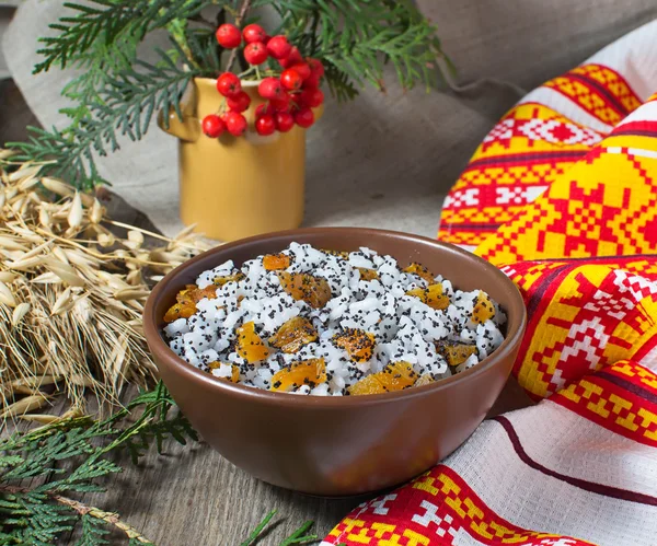 Kutia-在乌克兰，白俄罗斯的传统圣诞甜大餐和 — 图库照片