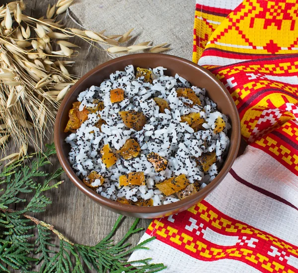 Кутя - традиційний Різдвяний солодкий їжі в Україні, Білорусі та — стокове фото