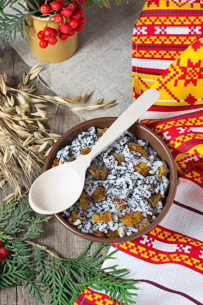 Kutia - refeição doce de Natal tradicional na Ucrânia, Bielorrússia e — Fotografia de Stock