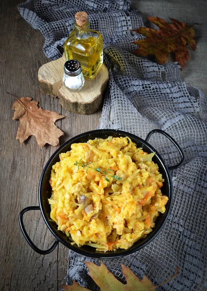 Braised cabbage with minced meat — Stock Image Braised cabbage with minced meat Royalty Free Stock Images