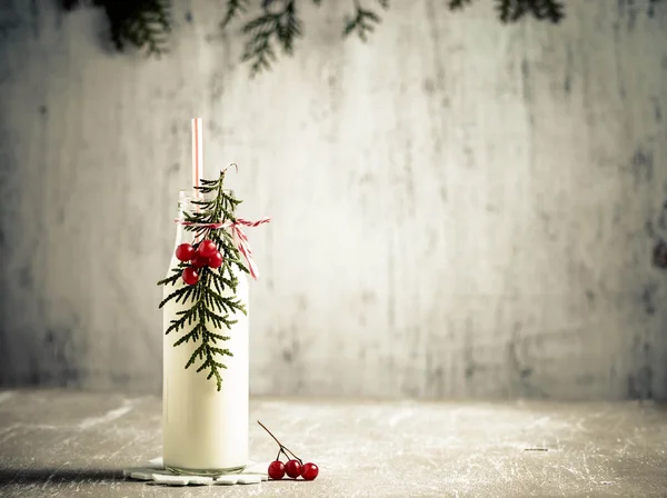 Bottle of milk with grunge toned — Stock Photo, Image