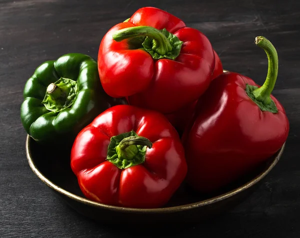 Sweet Bulgarian pepper on dark background Stock Picture