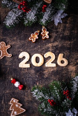 Yeni Yıl Kurabiyeleri 2026 numara şeklinde.