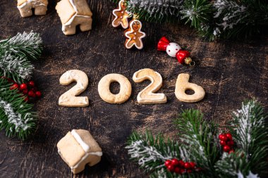 Yeni Yıl Kurabiyeleri 2026 numara şeklinde.