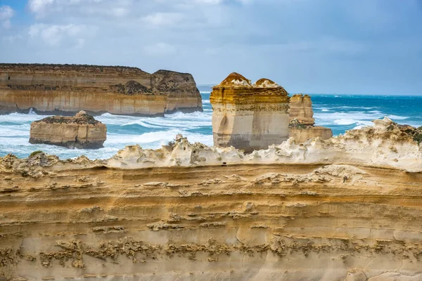 Increíbles Formaciones Rocosas Piedra Caliza Largo Famosa Great Ocean Road —  Fotos de Stock