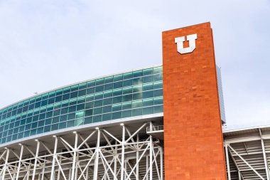 Salt Lake City, UT / USA - 6 Kasım 2020: Rice-Eccles Stadyumu, Utah Utes futbol takımının evi ve 2002 Kış Olimpiyatları