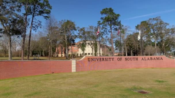 Mobile January 2021 University South Alabama Sign Flags — 图库视频影像