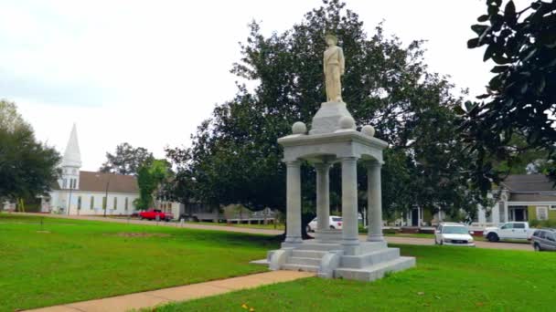 Konföderierten Statue Vor Dem Jones County Courthouse Ellisville — Stockvideo